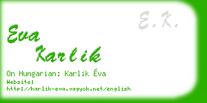 eva karlik business card